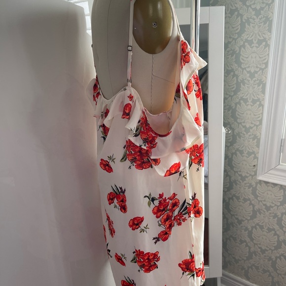 Abercrombie & Fitch Cream & Orange Floral Cold Shoulder Dress size XL - Picture 5 of 11